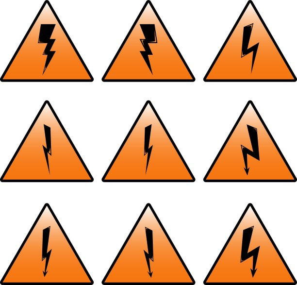 三角形图标闪电图片下载