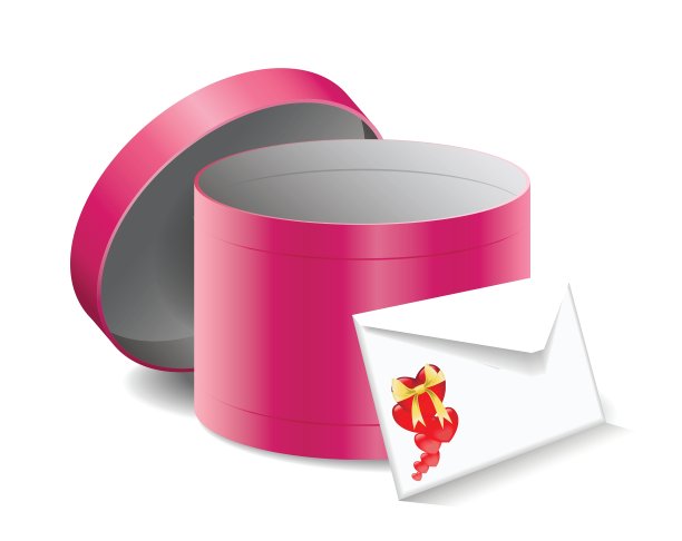 礼品盒和一封信图片下载