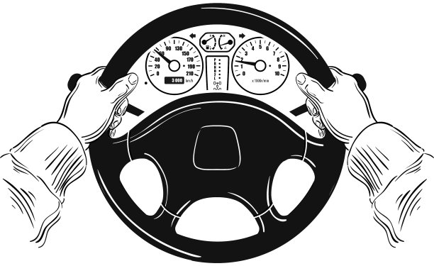 驾驶员设计元素与手握转向图片下载