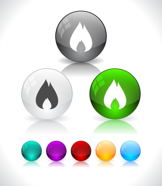 光滑的彩色抽象玻璃球图片下载