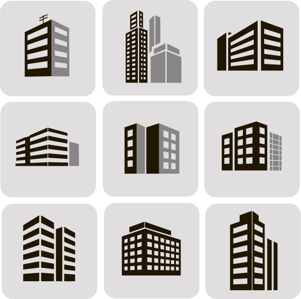 建筑网页贴纸图标集图片下载