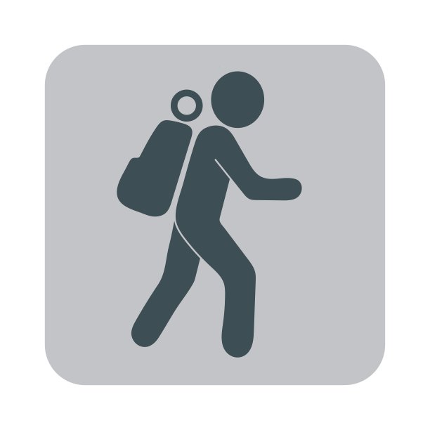 徒步标志孤立标志符号图片下载