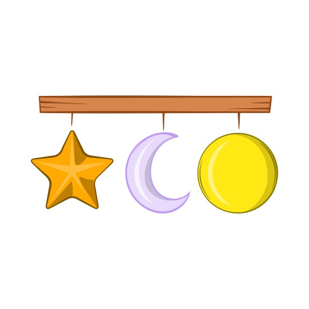 婴儿床移动图标卡通风格图片下载