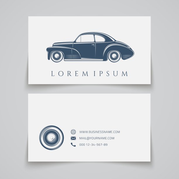 名片模板经典汽车标志图片下载