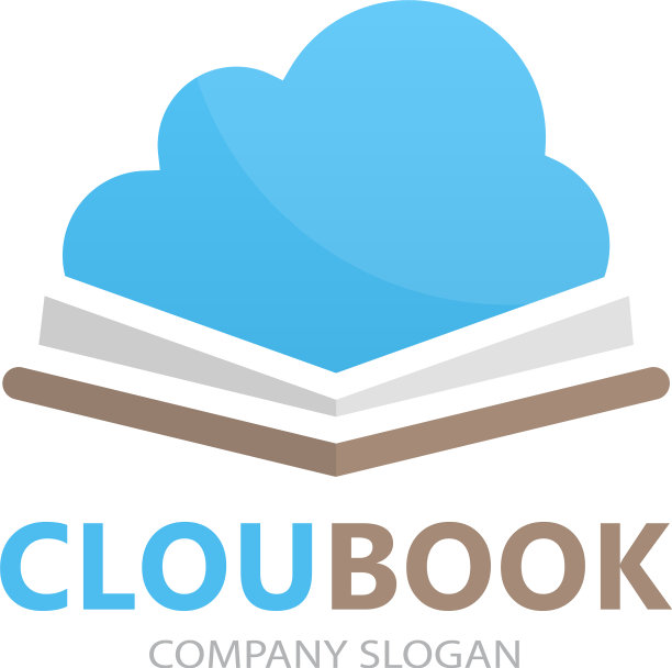 书和云的标志概念图片下载