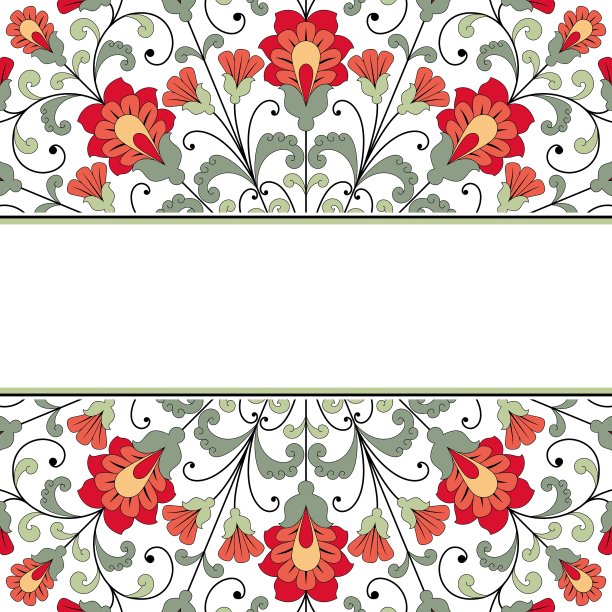 带有花卉装饰的请帖图片下载