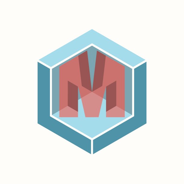 3D字母M标志图标设计模板元素图片下载