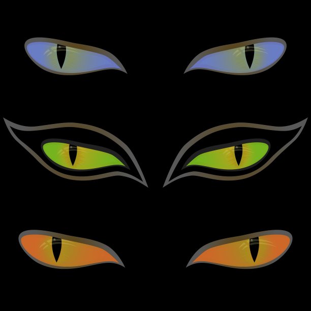 三对猫眼越过黑色图片下载