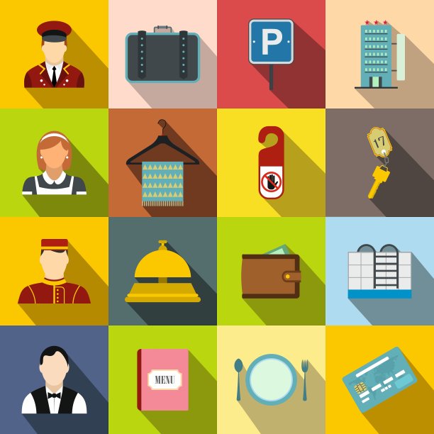 酒店平面图标集图片下载