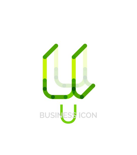 最小U字体或字母标志设计图片下载