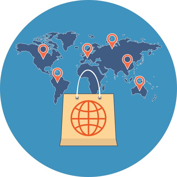 国际销售概念平面设计图标图片下载