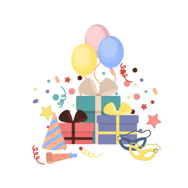 庆祝派对狂欢节日图标集图片下载