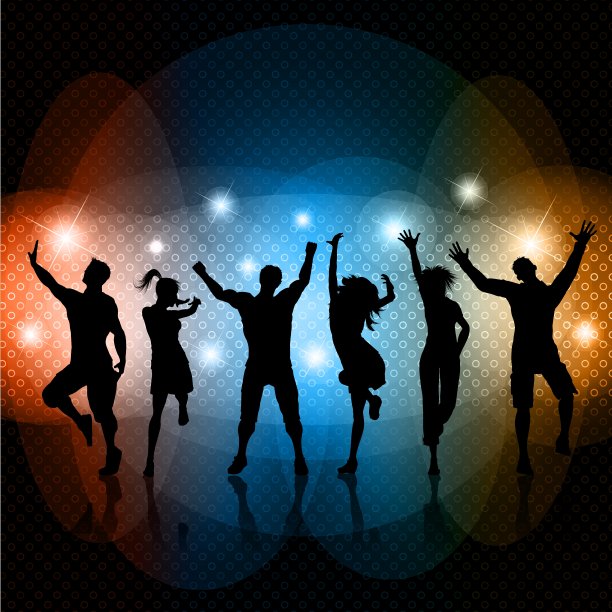 人们跳舞的剪影图片下载