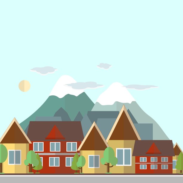 平面设计城市景观日一图片下载