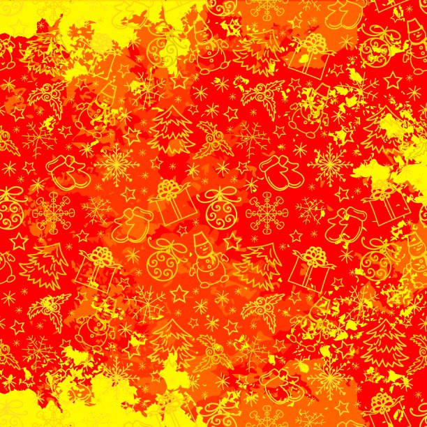 圣诞节抽象的红色和黄色背景图片下载