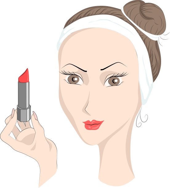 涂着口红的女孩图片下载