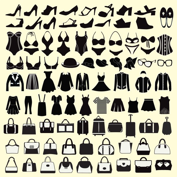 一套时尚女装及配饰图片下载