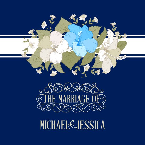 带赤藓的结婚请柬图片下载