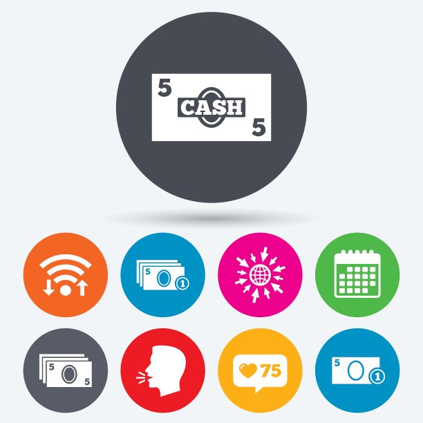 现金货币符号货币与硬币和图标图片下载