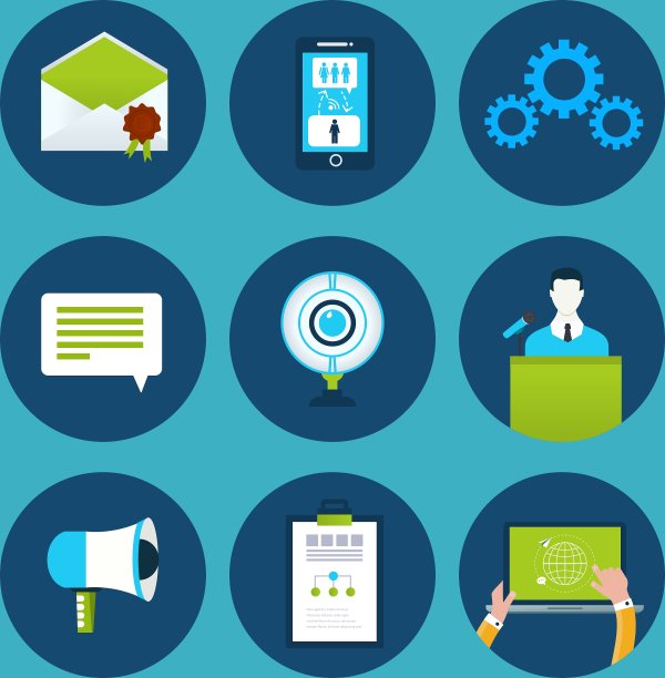 扁平化的会议图标图片下载