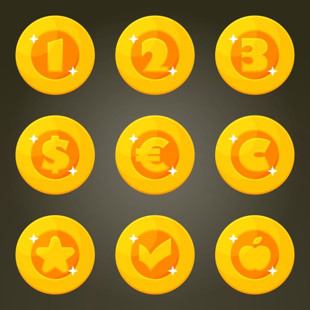 带有货币标志的金币图片下载