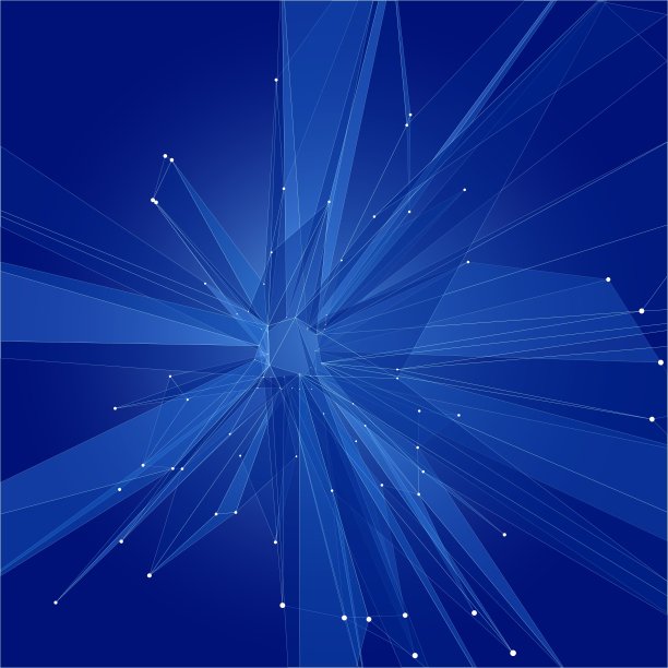 空间中抽象的三角形晶体形状图片下载