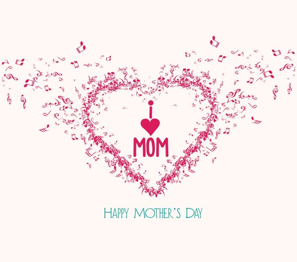 母亲节音乐元素和贺卡图片下载