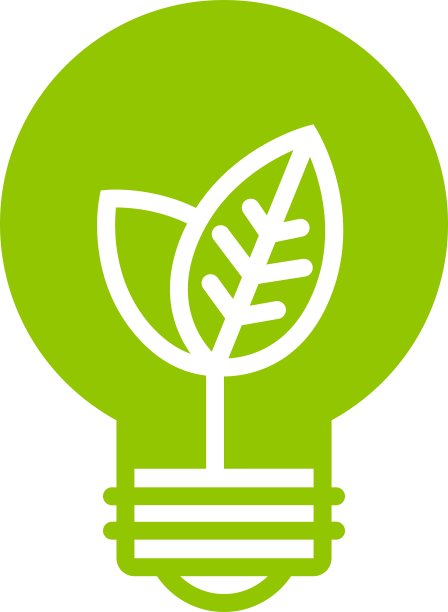 绿色生态灯泡图标图片下载