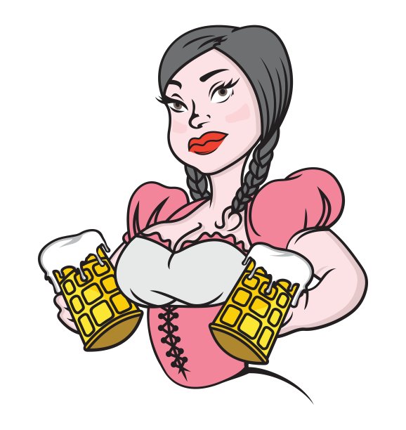 啤酒节女孩颜色2调整大小图片下载