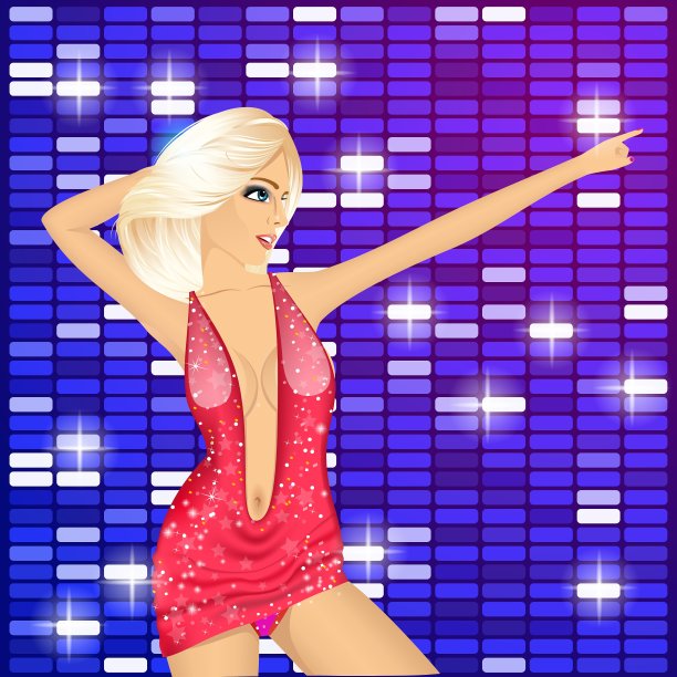 迪斯科舞会上的金发舞者图片下载