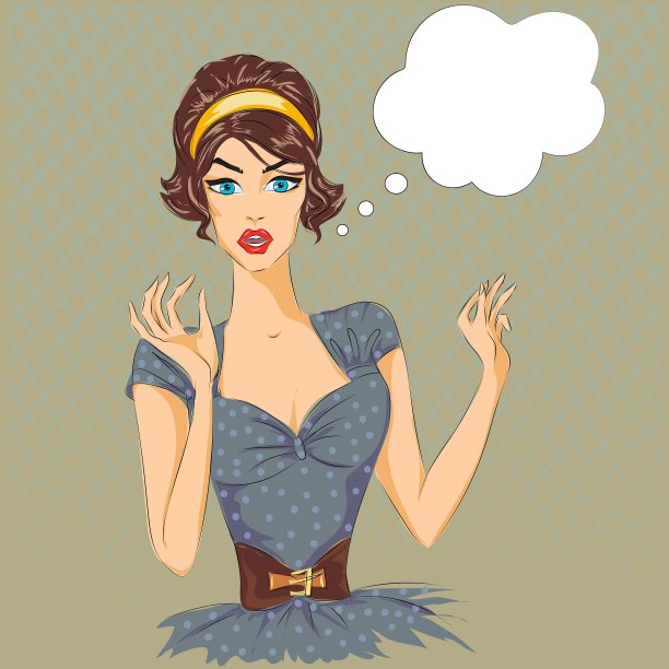 女孩与演讲的波普艺术图片下载