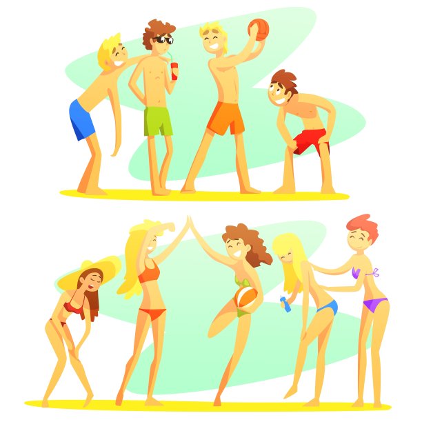 海滩假日的朋友图片下载