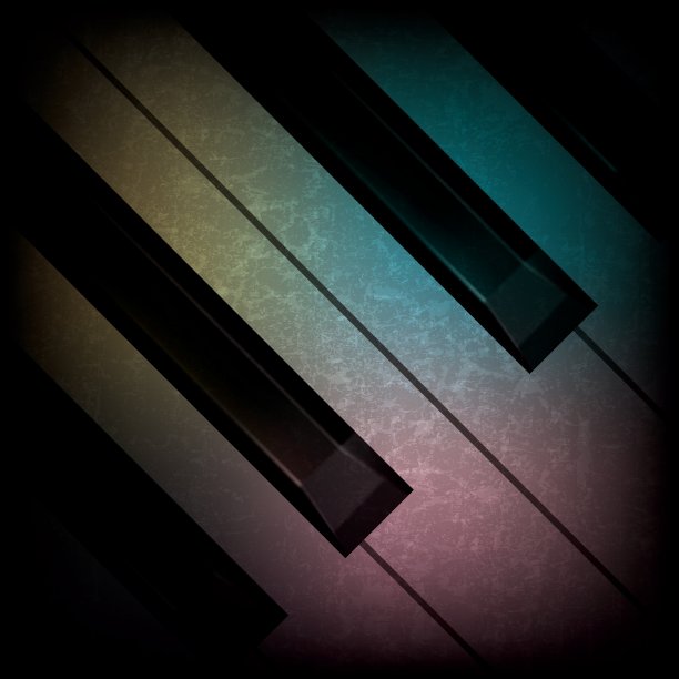 抽象的grunge黑色音乐背景与钢琴图片下载