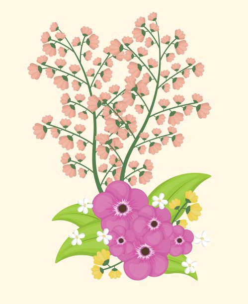 颜色花在孤立的背景上图片下载