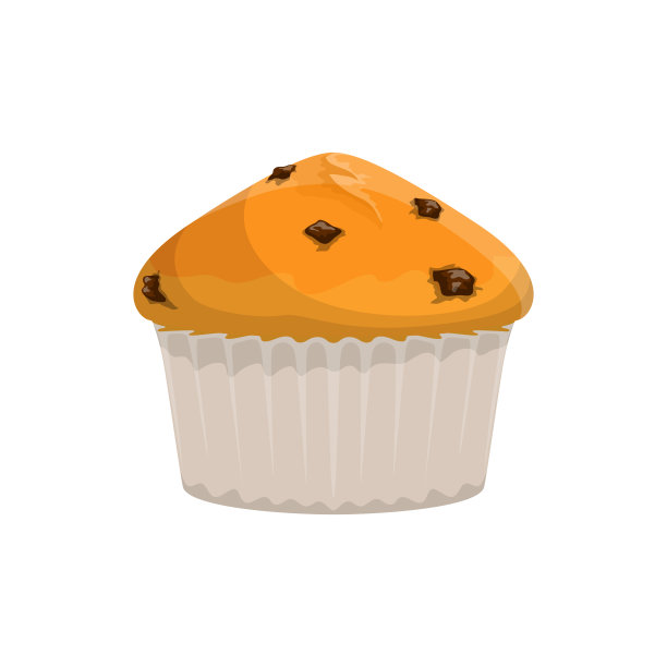 松饼葡萄干隔离纸杯蛋糕图片下载