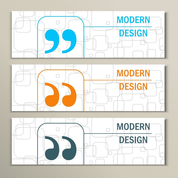 一组3横幅与引用文本气泡图片下载