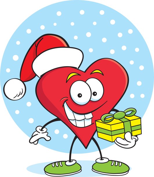 卡通心与礼物图片下载