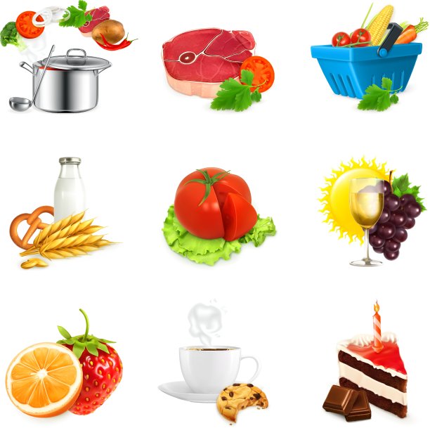 食物概念隔离集图片下载