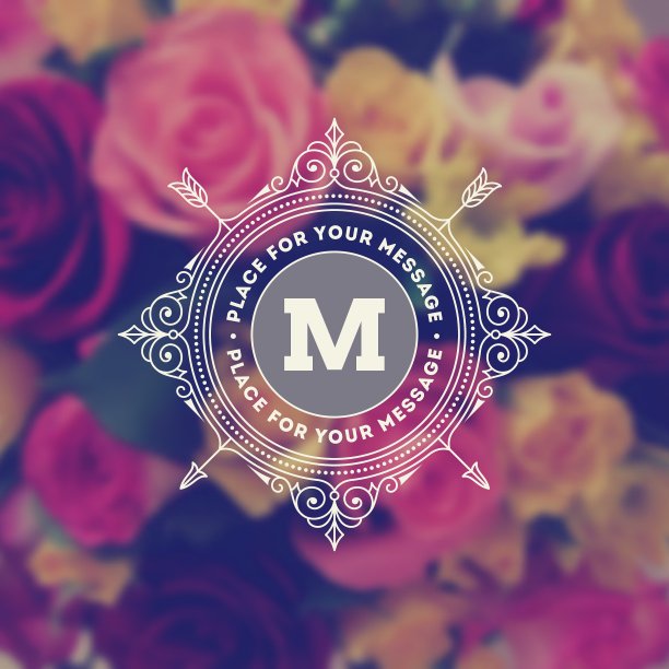 字母标志上的花背景图片下载