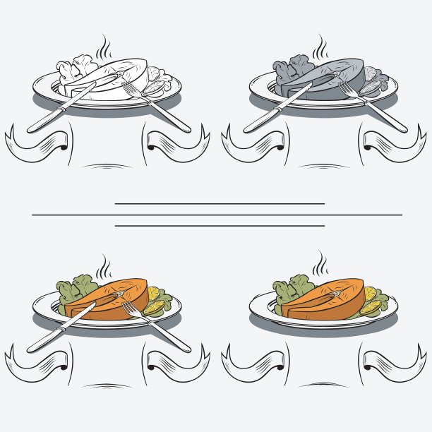 一组不同的图像的鲑鱼图片下载