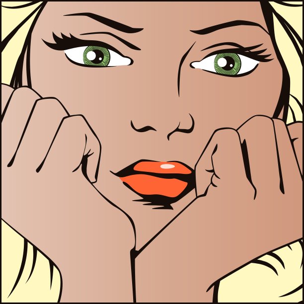 悲伤的女孩用双手托着头图片下载