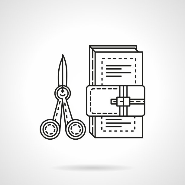 学校美术工具扁平线条图标图片下载