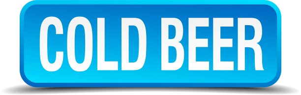 冷啤酒蓝色3d逼真的方形孤立按钮图片下载