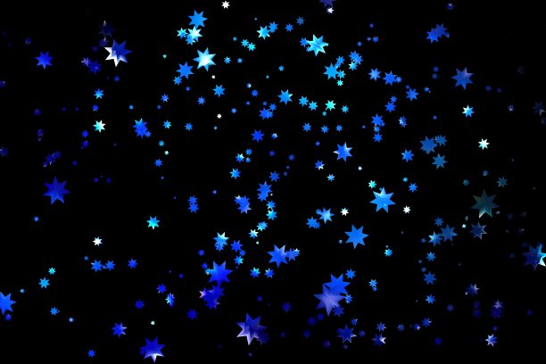 蓝色背景上闪亮的星星图片下载