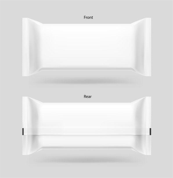 真实的流程包模型。前后视图。素材图片