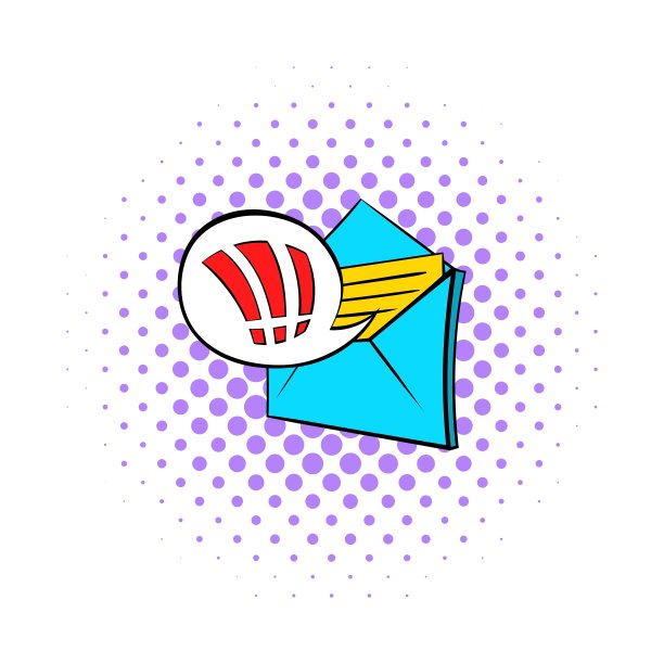 重要的电子邮件图标流行艺术风格图片下载