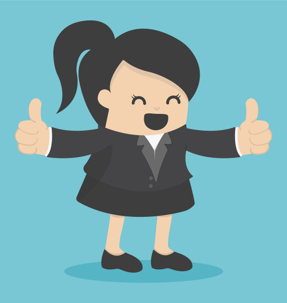 女商人竖起大拇指图片下载