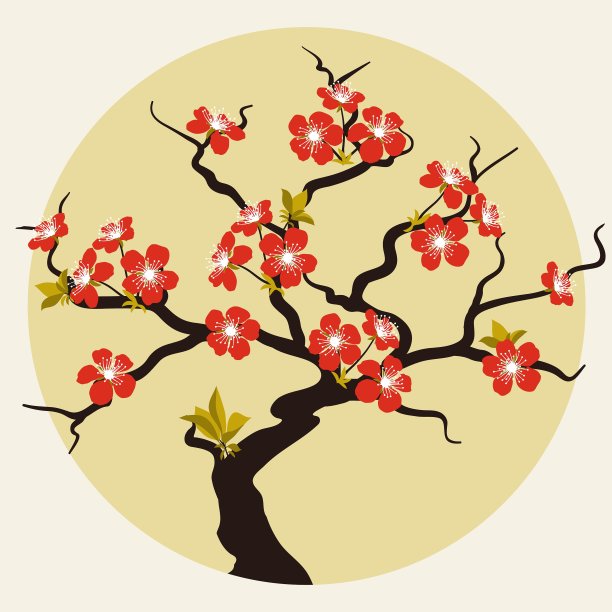 带有樱花图案的卡片图片下载