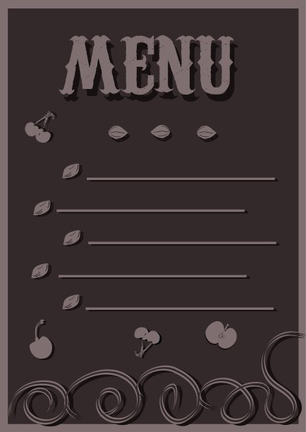 巧克力口味的菜单图片下载