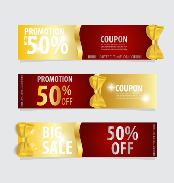 有礼品蝴蝶结和丝带的礼券图片下载